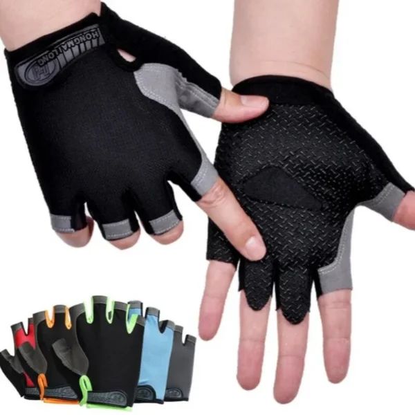 Gym Gloves Fingerless Gloves Anti-Slip Shock-Absorbing Breathable Gloves Sports Gloves for Training Lifting Weight Cycling - Image 2