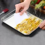 1Pc Household Stainless Steel Vermicelli Dish Thickened Rectangular Flat Bottom Liangpi Dish Barbecue Dish - Image 2