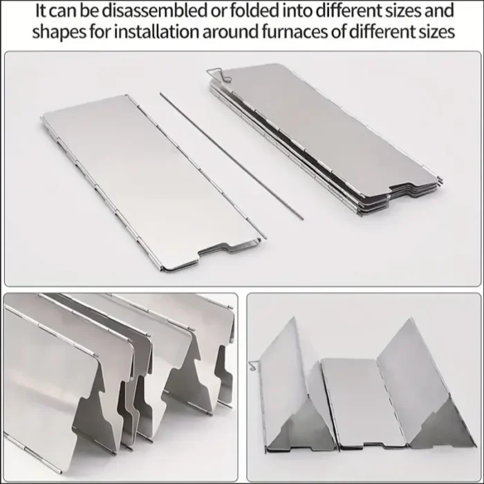 kf-S594b0c1fd49f496a84b22f1450f216f3Y 8 Plates / 10 Plates Aluminum Alloy Stove Windscreen, Ultralight Foldable Stove Windshield, Suitable For Outdoor Camping, Picnic - Image 5