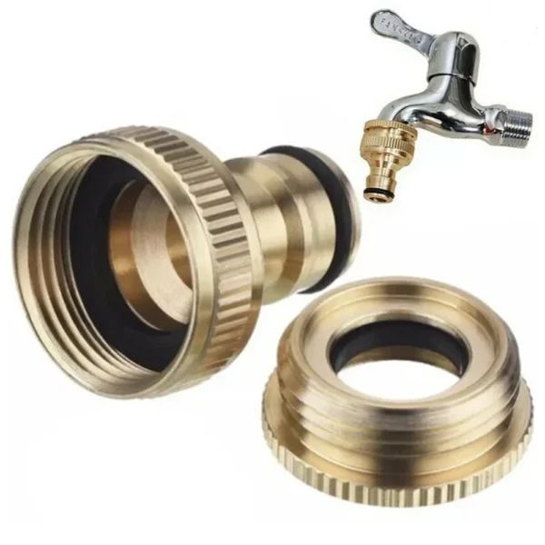 Pressure Washer Hose Adaptor Brass Hose Tap Connector 3/4'' 1/2'' THREADED GARDEN WATER PIPE ADAPTER FITTING Watering Equipment - Image 2