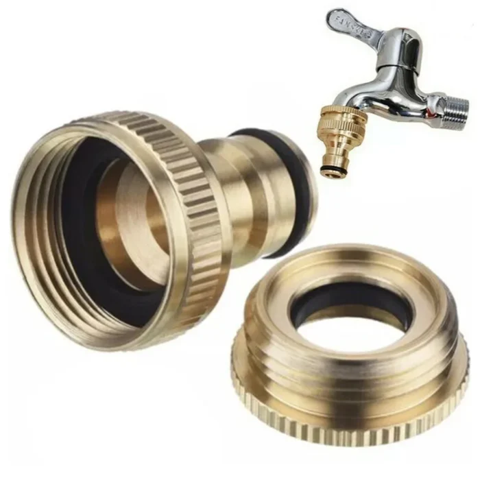 kf-S59b41239d33b4ba2bc3a45335ac279f1d Pressure Washer Hose Adaptor Brass Hose Tap Connector 3/4'' 1/2'' THREADED GARDEN WATER PIPE ADAPTER FITTING Watering Equipment - Image 2