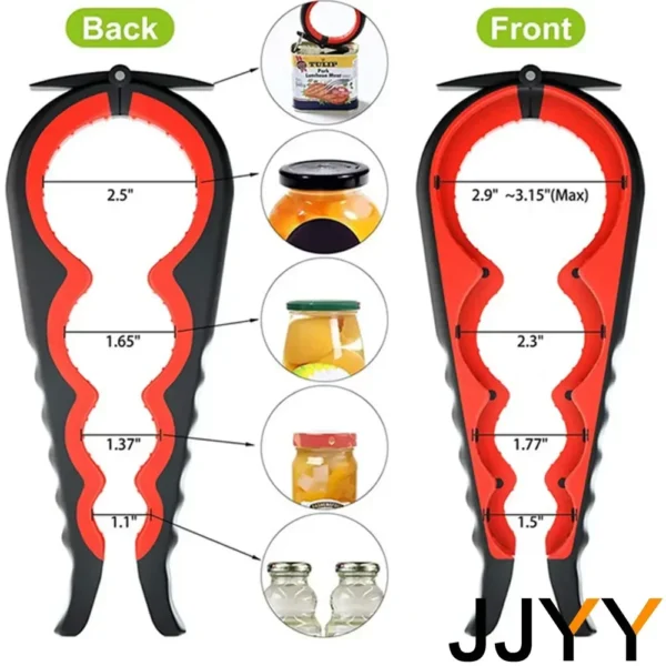 4-in-1 Multi-Function Can Opener – Bottle Cap Twister with Anti-Slip Handle for Cans & Beverages - Image 4