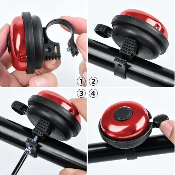 kf-S5b85bcb8116f41d4b9f466df99a13904M 1pc Bicycle Bell Mountain Bike Rotating Horn Safe Riding Aluminum Alloy Handlebar Metal Ring Riding Accessories - Image 2