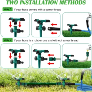 360° Rotating Garden Sprinkler, Automatic Watering System for Agricultural & Lawn Irrigation, Water Saving Sprayer