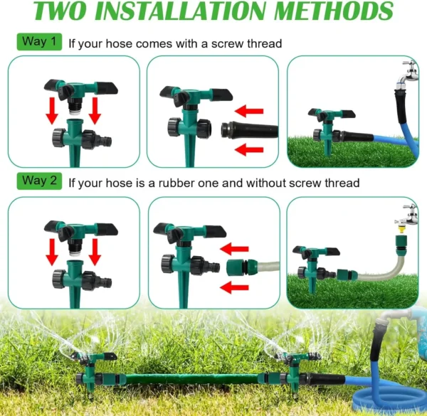 360° Rotating Garden Sprinkler, Automatic Watering System for Agricultural & Lawn Irrigation, Water Saving Sprayer - Image 6