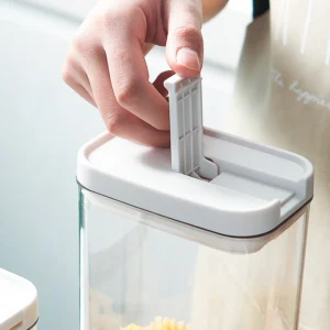 Clear Plastic Storage Jar with Airtight Seal for Kitchen Snacks Cereals Beans