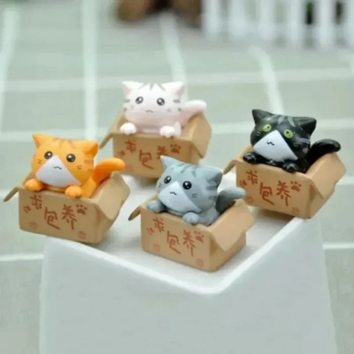 kf-S5e9da9bdac8d41df89527a2c3ca8581dZ 4pcs Mini Cat Ornament Garden Kitten Statue Gift For Kids Children Baby Room Cute Kawaii Toy Miniature Figurines Home Decoration - Image 3