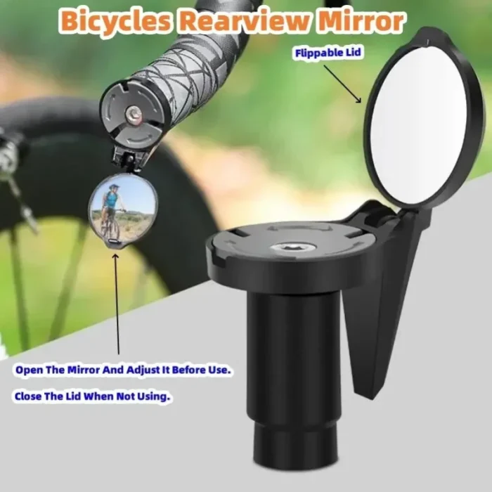 kf-S5f4d50ca3a70442f91cc48b5bf342580v Bicycle 1PC/1Pair Rear View Convex Mirror Handlebar Drop Bar Mount Acrylic Lens Back Sight Reflector Light Weight - Image 1