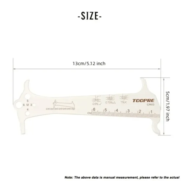 Bicycle Chain Wear Indicator Ruler Repair Tool Stainless Steel Mountain Road Bike Chain Gauge Measurement Checker Screw Diameter - Image 6