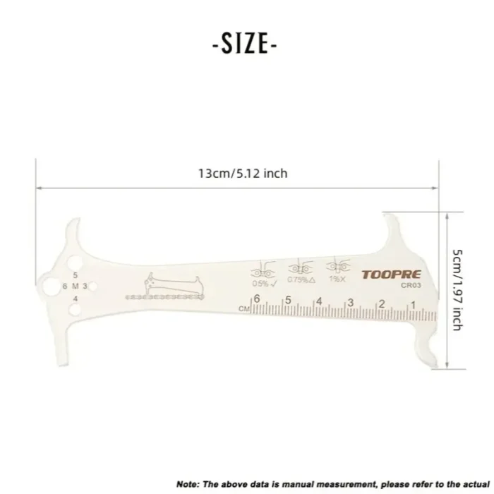 kf-S5f62cdb398a8410aa5179fb3b88038ebu Bicycle Chain Wear Indicator Ruler Repair Tool Stainless Steel Mountain Road Bike Chain Gauge Measurement Checker Screw Diameter - Image 6