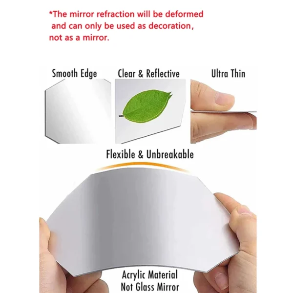 45pcs Mirror Wall Sticker, Hexagon Wall Art Sticker, DIY Household Decorative Tiles Sticker - Image 6