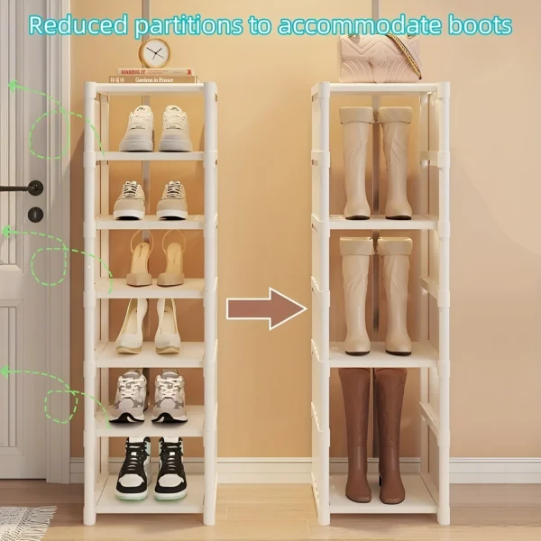 Metal Frame Shoe Rack Multi-Tier Fabric Shelves Space Saving for Sneakers Sandals Entryway Easy Assembly Holiday Storage - Image 2