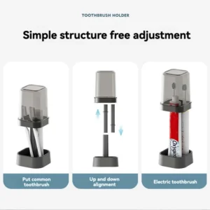 Minimalist Toothbrush Holder Set Compact Storage Organizer with Gargle Cup, Bathroom Tumbler, and Rack Space-Saving Bathroom
