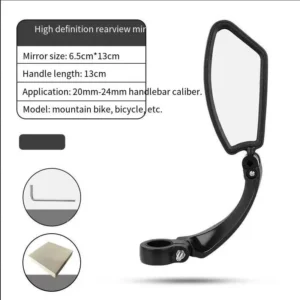 Bike Rearview Mirror Mountain Bike HD Reflection Mirror Battery Bike Adjustable Mirror Outdoor Riding Accessories