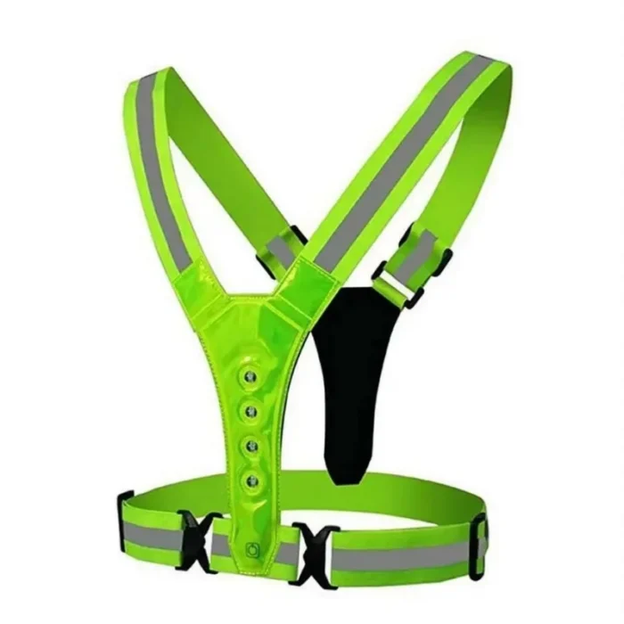 kf-S616a5703cba34f48915ea0b5e996329aZ Safety Reflective Vest LED Running Light Adjustable Cycling Vest Night Warning Work Fishing Sports Vest - Image 6