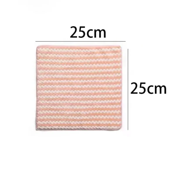 15pcs Coral Fleece Thickened Dish Cloth Does Not Stick To Oil Kitchen Household Absorbs Water Without Shedding Scouring Pad Rag - Image 5