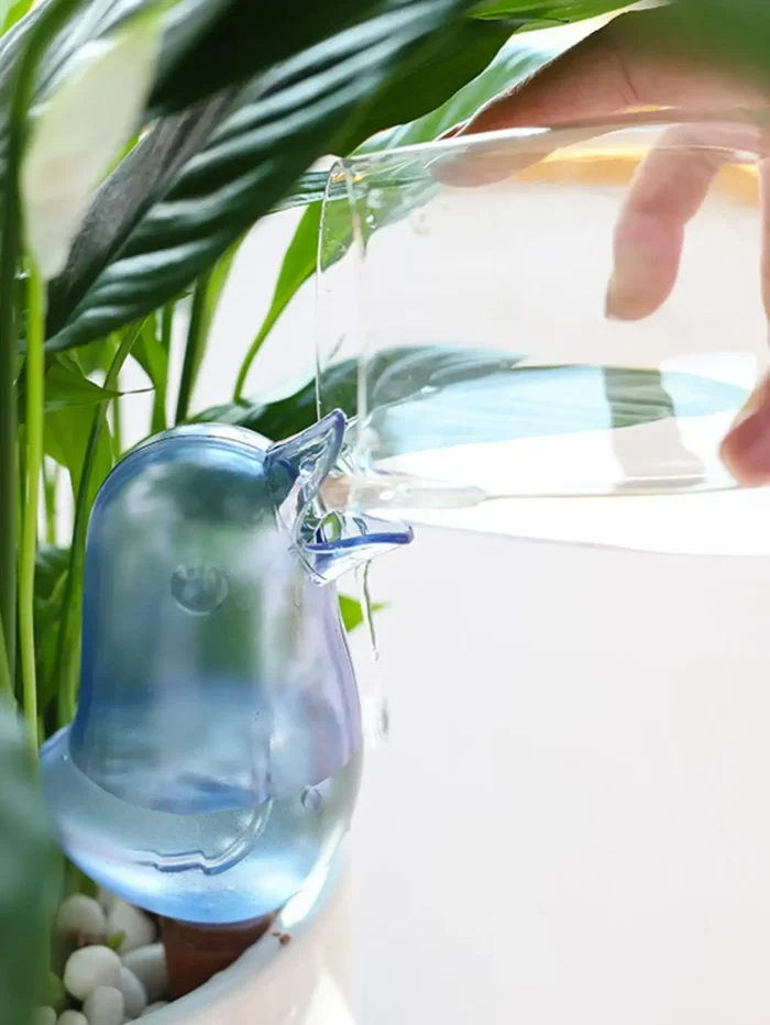 kf-S63019b59d1f44b5b850f707b1bb11467O Automatic Flower Waterer, Self-Watering Water Balloon, Bird Shaped Hand Blown Plastic Plant Waterer for Home Garden - Image 1