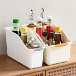Cabinet Organizer with Wheels Large Storage Bins Adjustable Shelves Narrow Spaces Multi Use Kitchen Home Organization Box - Image 3