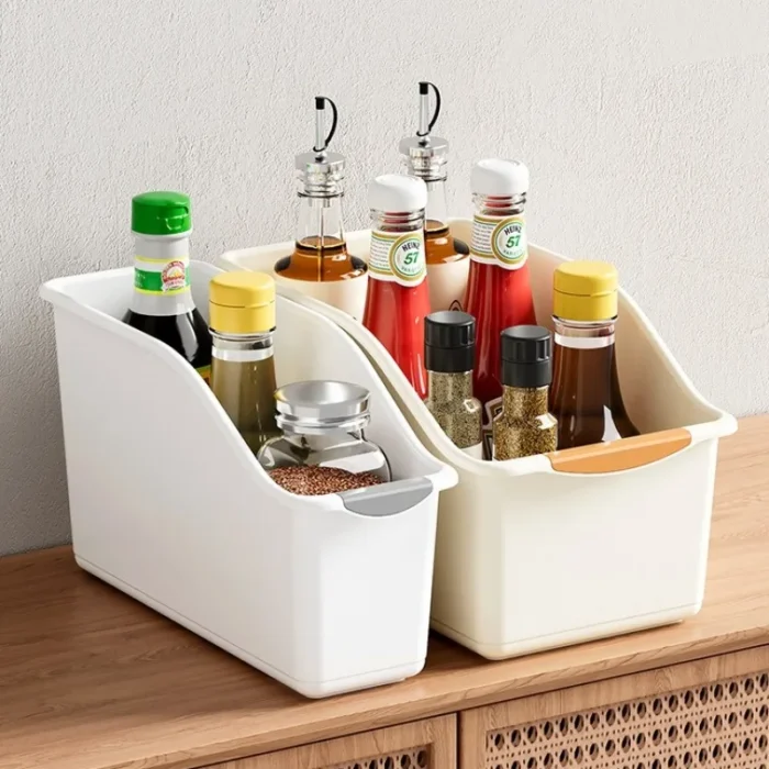 kf-S631d1c963a6e493899e99925431ab51co Cabinet Organizer with Wheels Large Storage Bins Adjustable Shelves Narrow Spaces Multi Use Kitchen Home Organization Box - Image 3