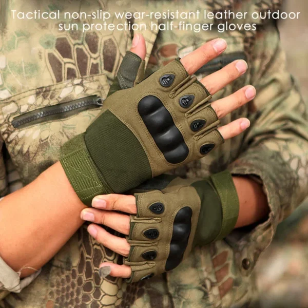 Tactical Hard Knuckle Half Finger Gloves Men Army Military Combat Hunting Shooting Airsoft Paintball Police Duty Fingerless - Image 2