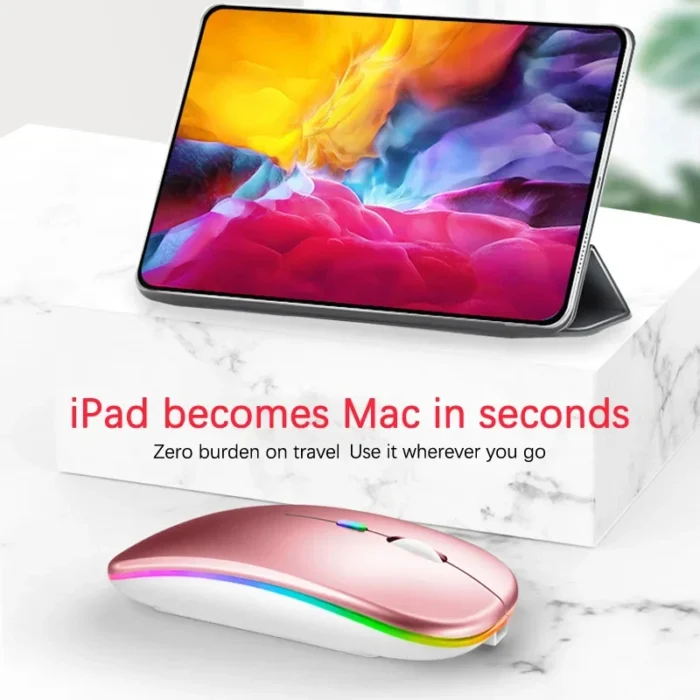 kf-S65df4a477e794fd6b84ddc4357482ee46 Rechargeable Bluetooth Wireless Mouse with 2.4GHz USB RGB 1600DPI Mouse for Computer Laptop Tablet PC Macbook Gaming Mouse Gamer - Image 5