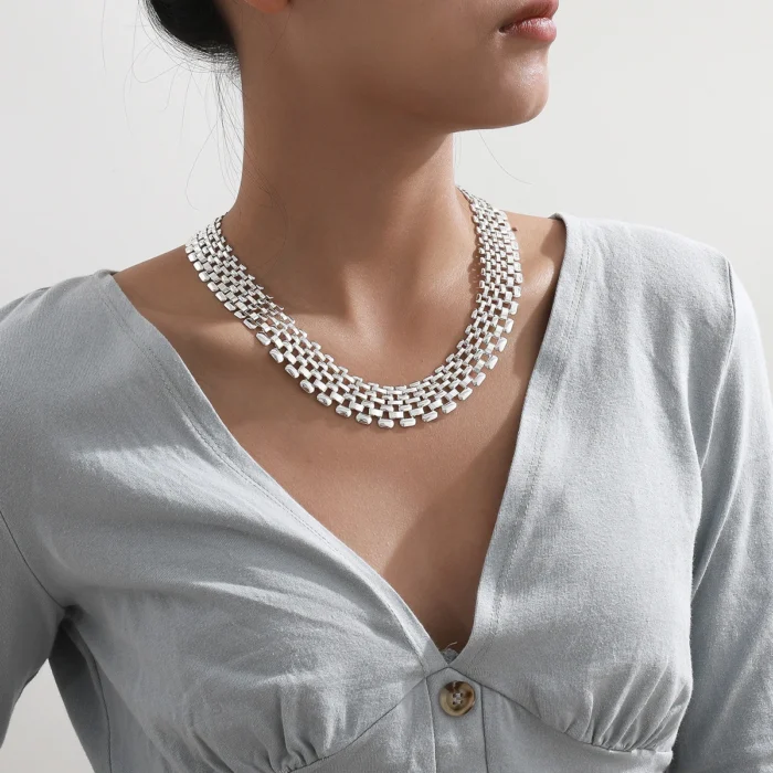 kf-S663bc1d6eb20453d8ab5270cdb809b22E Exaggerated Cuban Chunky Thick Chain Necklace for Women High Quality Big Iron Metal Choker Link Grunge Jewelry Steampunk Men New - Image 4