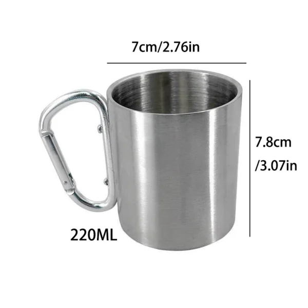 Outdoor Mountaineering Button Water Cup Travel Camping Portable Button Stainless Steel 201 Material - Image 3