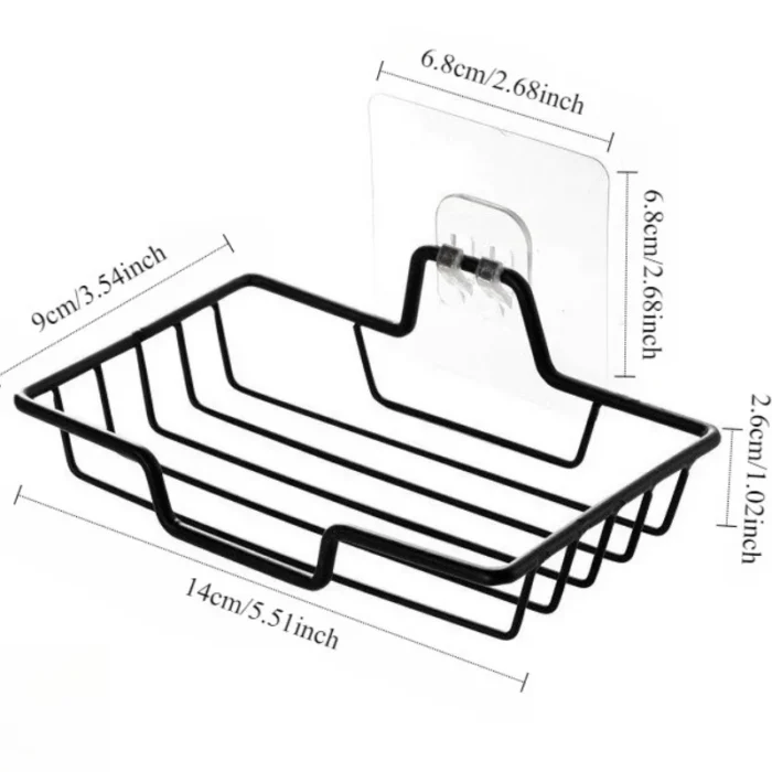 kf-S67506561b8b84f7ba6bbf885f8b6e2d0r Stainless Steel Wall Mounted Soap Holder No Drill Hanger for Bathroom Holds 2 Soaps Holiday Gift for Halloween Christmas - Image 3
