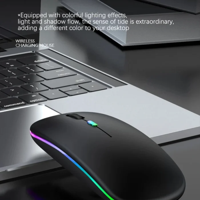 kf-S67b7f1e3ac524deda51a3aa9930607cfM Rechargeable Bluetooth Wireless Mouse with 2.4GHz USB RGB 1600DPI Mouse for Computer Laptop Tablet PC Macbook Gaming Mouse Gamer - Image 3