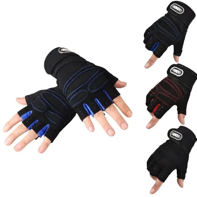 kf-S690c0314b29f4c16816b3e8c19ac514cV Fitness Half Finger Gloves Men And Women Wrist Guard Sports Dumbbell Riding Non Slip Horizontal Bar Exercise Training - Image 1