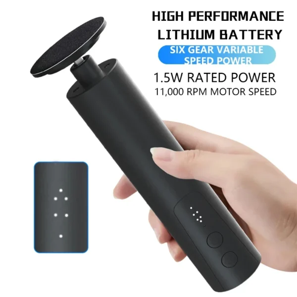 Foot Care File Electric Foot Callus Remover Leg Heels Remove Dead Skin Pedicure Tool Set and Replacement Sandpaper - Image 2