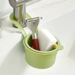 Hanging Sink Basket Button Drain Storage Split Filter Basket 1 Second Install for Kitchen Bathroom Space Saving Durable Plastic - Image 4