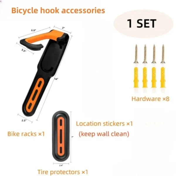 Bicycle Wall Mount Rack Foldable Vertical Bike Rack Wall Mounted Vertical MTB Storage Hanger Cycling Display Stand - Image 4