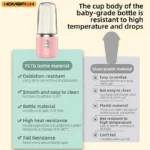 Portable Juicer Blender 400ml Electric Fruit Juicer USB Charging Lemon Orange Fruit Juicing Cup Smoothie Blender Machine 2cups - Image 3