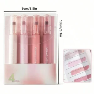 4 Pack Soft Touch Fluorescent Gel Pens Morandi Pink WaterBased Ink Quick Dry Tip for Office School Highlighting Writing