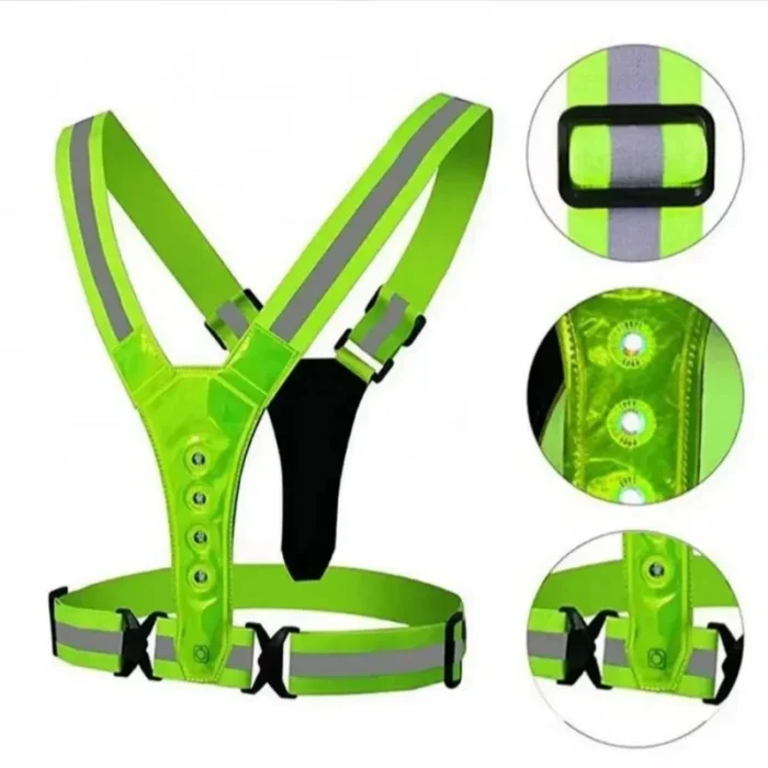 kf-S71736439bb49413591d8d786f35cb09fq Safety Reflective Vest LED Running Light Adjustable Cycling Vest Night Warning Work Fishing Sports Vest - Image 2