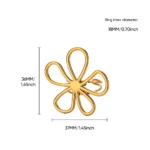Stainless Steel Hollow Flower Open Rings for Women Trendy Aesthetic Wedding Couple Ring Femme Jewelry Accessories Gift anillos - Image 6
