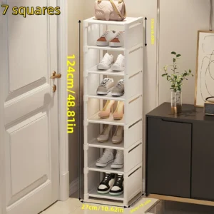 Metal Frame Shoe Rack Multi-Tier Fabric Shelves Space Saving for Sneakers Sandals Entryway Easy Assembly Holiday Storage