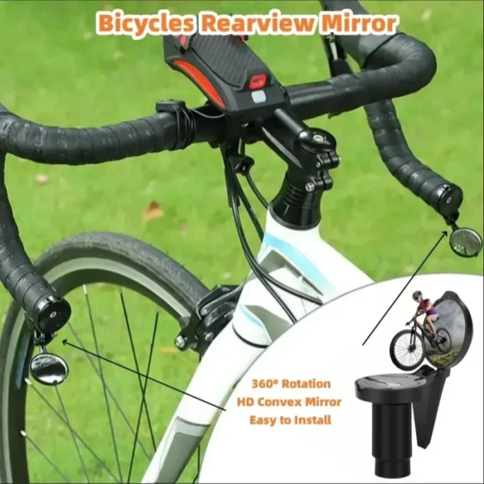 kf-S74dbe3dbae21482b85386a3635839310U Bicycle 1PC/1Pair Rear View Convex Mirror Handlebar Drop Bar Mount Acrylic Lens Back Sight Reflector Light Weight - Image 2