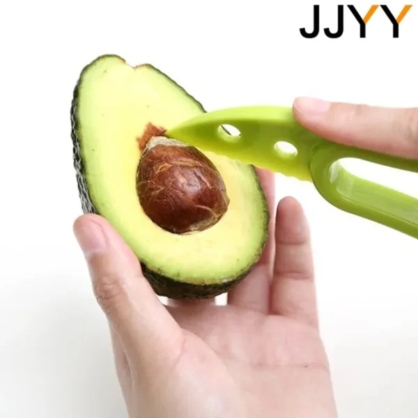 JJYY 3 In 1 Avocado Slicer Shea Corer Butter Fruit Peeler Cutter Pulp Separator Plastic Knife Kitchen Vegetable Tools - Image 2