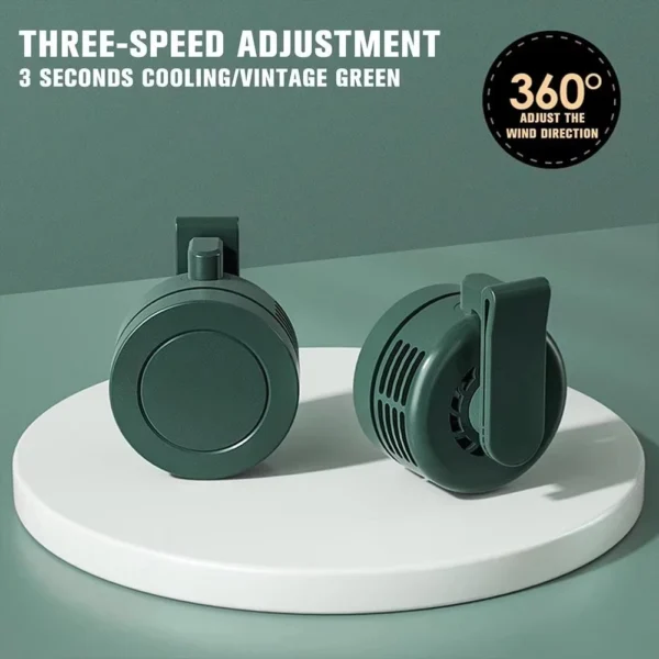 Mini Clip Fan Hanging Waist Neck Fan Girl Electric Air Cooling Fan USB Leafless Fan For Outdoor Camping Fishing Car Accessorie - Image 5