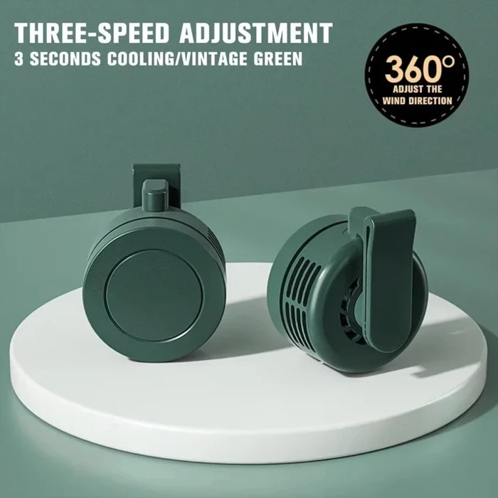kf-S755c5418f1024efdaa6b296930298746w Mini Clip Fan Hanging Waist Neck Fan Girl Electric Air Cooling Fan USB Leafless Fan For Outdoor Camping Fishing Car Accessorie - Image 5