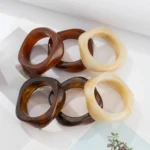 Ingemark Boho Brown Irregular Acrylic Resin Chunky Bangles for Women on Hand Goth Geometric Charm Bracelets Couple Jewelry Gift - Image 5