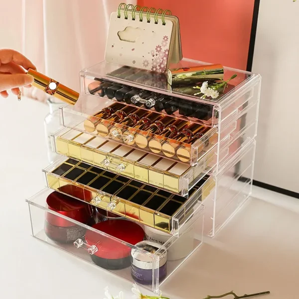 Acrylic Cosmetics Storage Box, Lipstick Storage Box, Desktop Drawer Makeup Storage Rack, Transparent Jewelry Storage Box - Image 4
