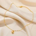 Stainless Steel Love Heart Necklace For Women 2025 New Trendy Lip Chain Simple Pendant Necklace Jewelry free shipping - Image 4