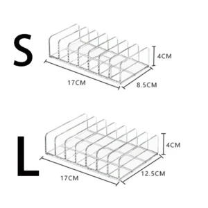7-Compartment Transparent Makeup Organizer for Eyeshadow Palette and Cosmetics, Vanity Table and Bathroom Countertop Storage Box