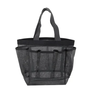 Mesh Beach Bags Tote Bag with 8 Pockets Waterproof Lightweight Foldable Tote Bag Oversized Pool Bag
