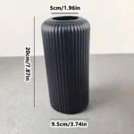 Striped Ceramic-Like Plastic Vase for Flowers, Decorative Floral Arrangement Display, Creative Little Flower Vase - Image 3