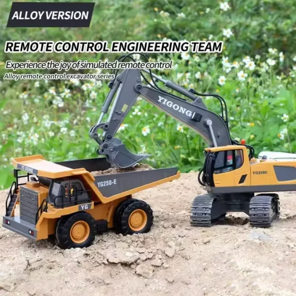 2.4G Remote Control Excavator Dump Truck RC Model Car Toy Professional Alloy Plastic Simulation Construction Vehicle Kids Gifts - Image 4