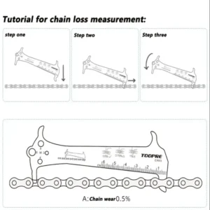 Bicycle Chain Wear Indicator Ruler Repair Tool Stainless Steel Mountain Road Bike Chain Gauge Measurement Checker Screw Diameter